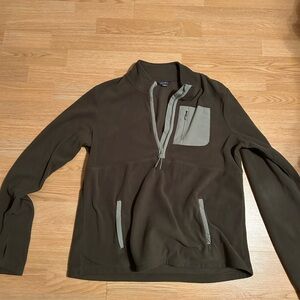 Eddie Bauer Olive Green Quarter-Zip Pullover